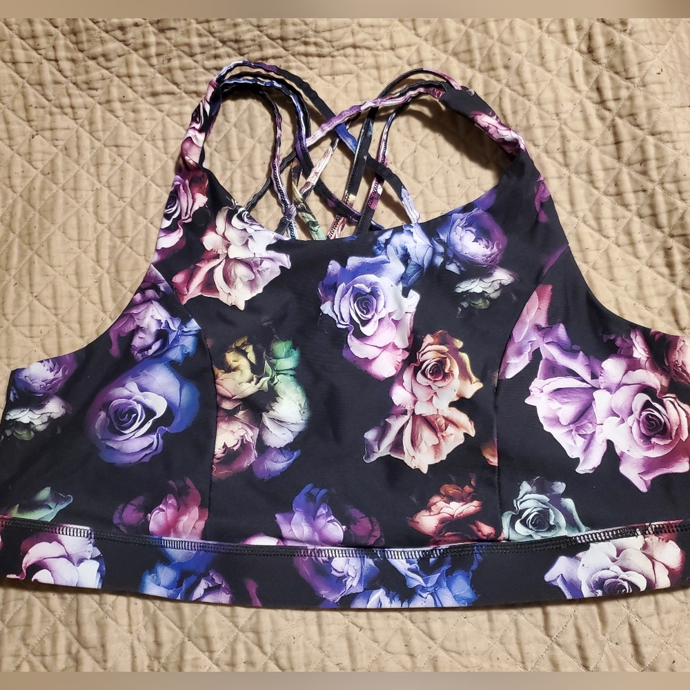 Strappy Rose Print Torrid 3 Sports Bra